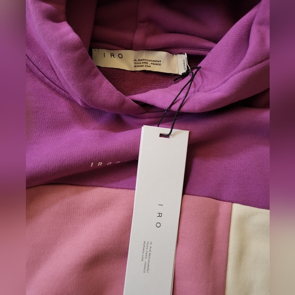 NWT IRO Paris Susane Color-block French Cotton-terry Hoodie - Picture 7 of 7